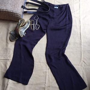CHANEL Wide Leg Pants in Deep Purple
